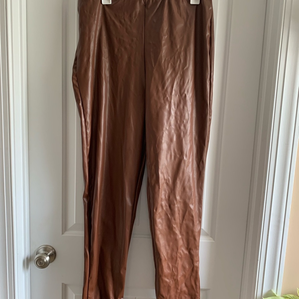 Faux leather pants
